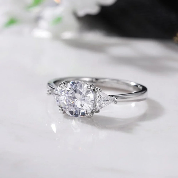 🔥OVAL CUT SILVER SOLITAIRE PROMISE WEDDING ENGAGEMENT RINGS, K762 - Picture 6 of 7